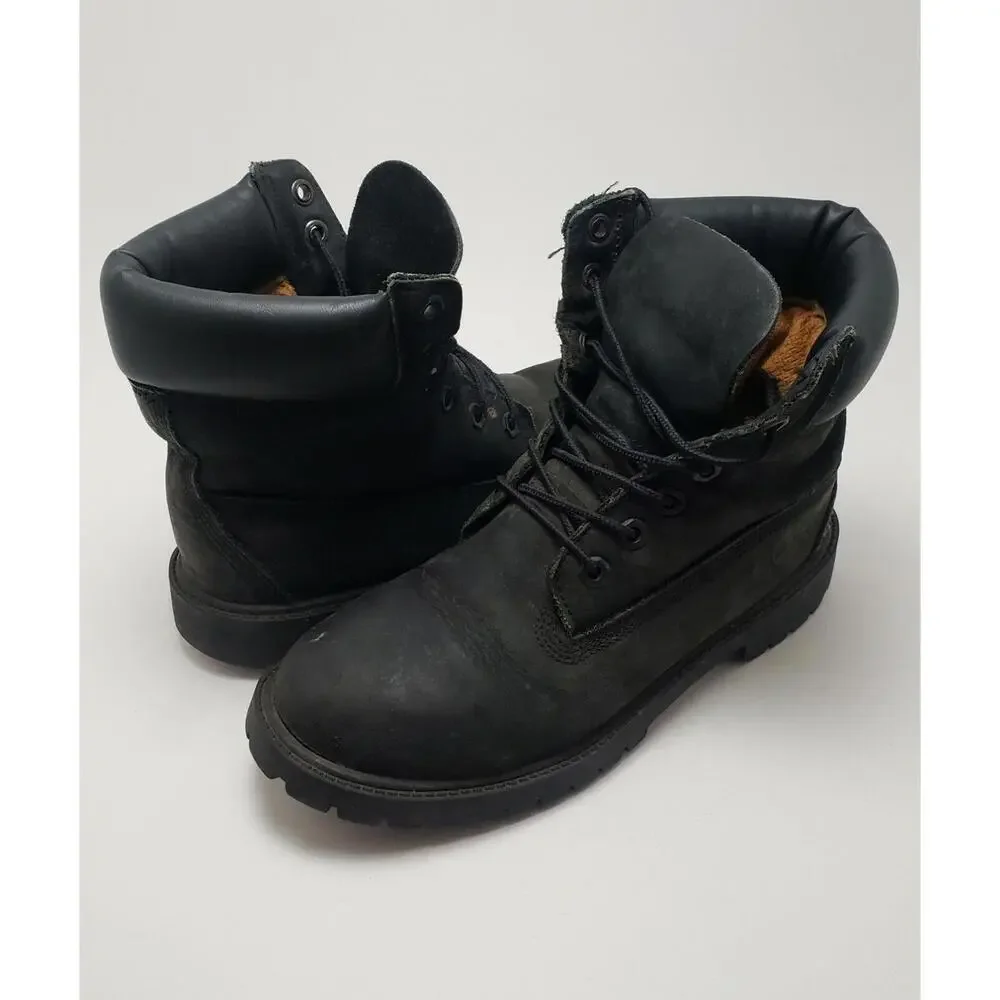 Mens Timberland 6 Inch Premium Waterproof Suede Boots Black M 12907 Size 6 - Picture 1 of 8